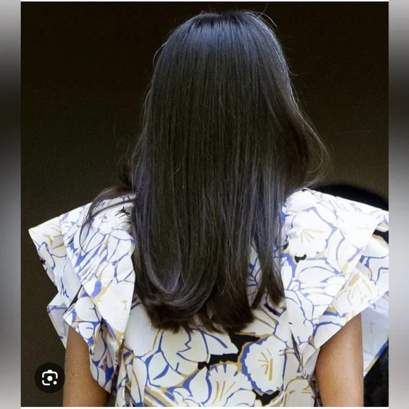 Psophia double sleeve ruffle top in ivory - Picture 4 of 14